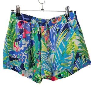 Lilly Pulitzer Bright Drawstring Katia Green Pink Beach‎ Lounge Shorts Size XS
